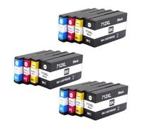 Cartucho de Tinta remasterizado 712XL, Modelo 3ED71A 3ED67A, Compatible con impresoras HP T210, T230, T250, T650(712XL 3SET)