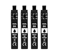 Cartucho de Tinta T502XL 502XL 502-BK-CMY, Compatible con impresoras Epson XP5100 Xp5105 WF2860 WF2865 1/2/3/4 Uds.-1/2/3SET(4 PCS 502XL-BK)