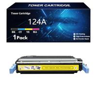 Cartucho de Tóner 124A Q6000A Q6001A Q6002A Q6003A de Repuesto para HP LaserJet 2600n 2605d 2605dn 2605dn 2605dtn CM1015 CM1015mfp CM1017mfp CM1017 2600n Impresoras,Y-1 Pack