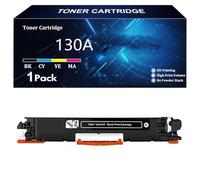 Cartucho de Tóner 130A Compatible para HP 130A CF350A CF351A CF352A CF353A para HP Color LaserJet Pro MFP M176 M176FN M177 M177FW Impresoras,Black-1 Pack