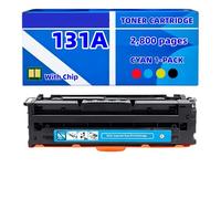 Cartucho de tóner 131A CF211A Cian Compatible con HP Color LaserJet Pro 200 M251n M251nw M276n M276nw - Tóner Color con Chip, hasta 2800 páginas