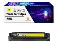 Cartucho De Tóner 219A (con Chip) W2190A W2191A W2192A W2193A De Repuesto para Impresoras HP Color Laserjet Pro 3202dn 3202dng Pro 3202dw MFP 3302fdn 3302fdw 3302fdw 3302sdw,Yellow-1 Set