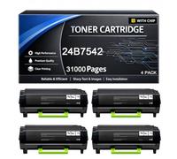 Cartucho de tóner 24B7542 con Chip de Repuesto Compatible con Lexmark M3350 XM3350 Alto Rendimiento 31000 páginas para impresoras M3350 XM3350