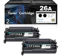 Cartucho de tóner 26A CF226A, Paquete de 2 Unidades (con Chip) (7200 páginas en Total), Repuesto Compatible con HP 26A CF226A 26X CF226X Pro M402dn M402n M402dw Pro MFP M426fdw M426fdn M426dw Series