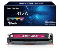 Cartucho de Tóner 312A CF380A CF381A CF382A CF383A de Repuesto para HP Color LaserJet Pro M476dn M476dw M476dnw Multifunción Impresoras,Magenta-1 Pack