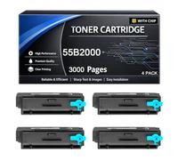 Cartucho de tóner 55B2000 con Chip Compatible con Lexmark 55B2000 3000 páginas para impresoras MX331 MS331 MS331dn MX331adn MX431 MS431 MX431adn MX431adw MS431dn MS431dw MX432adwe