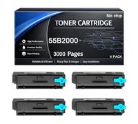 Cartucho de tóner 55B2000 sin Chip Compatible con Lexmark 55B2000 3000 páginas para impresoras MX331 MS331 MS331dn MX331adn MX431 MS431 MX431adn MX431adw MS431dn MS431dw MX432adwe