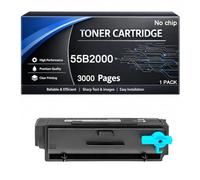 Cartucho de tóner 55B2000 sin Chip Compatible con Lexmark 55B2000 3000 páginas para impresoras MX331 MS331 MS331dn MX331adn MX431 MS431 MX431adn MX431adw MS431dn MS431dw MX432adwe