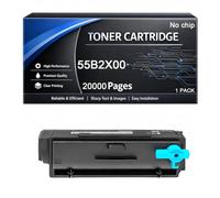 Cartucho de tóner 55B2X00 sin Chip Compatible con Lexmark 55B2X00 20000 páginas para impresoras MX331 MS331 MS331dn MX331adn MX431 MS431 MX431adn MX431adw MS431dn MS431dw MX432adwe