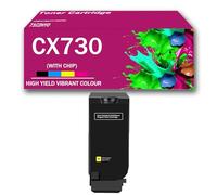 Cartucho de tóner 71C2HK0 71C2HC0 71C2HM0 71C2HY0, Compatible con tóner Negro/Cian/magnético/Amarillo para impresoras Lexmark CS730de CS735de CX730de CX735adse CX737adzse,Yellow-1Pack