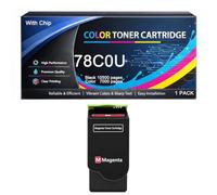 Cartucho de Tóner 78C0U Compatible con Lexmark 78C0U10 78C0U20 78C0U30 78C0U40 para Impresoras CS421dn CS521dn CS622de CX421adn CX522ade CX622de CX625adhe CX625ade