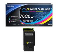 Cartucho de Tóner 78C0U Compatible con Lexmark 78C0U10 78C0U20 78C0U30 78C0U40 para Impresoras CS421dn CS521dn CS622de CX421adn CX522ade CX622de CX625adhe CX625ade