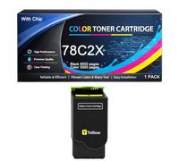 Cartucho de Tóner 78C2X Compatible con Lexmark 78C2XK0 78C2XC0 78C2XM0 78C2XY0 para Impresoras CS421dn CS521dn CS622de CX421adn CX522ade CX622de CX625adhe CX625ade