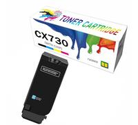Cartucho de tóner a Color Compatible con Lexmark CX730 con Chip, Compatible con Las impresoras láser de Las Series CS730de, CS735de, CX730de, CX735adse y CX737adzse,Cyan-Low Yield