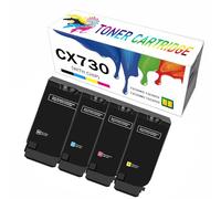 Cartucho de tóner a Color Compatible con Lexmark CX730 con Chip, Compatible con Las impresoras láser de Las Series CS730de, CS735de, CX730de, CX735adse y CX737adzse,4Color-Low Yield