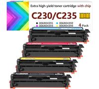Cartucho de tóner C230 C235 (con Chip) para Xerox 006R04391 006R04392 006R04393 006R04394,4500-5500 páginas de tóner de Alto Rendimiento Compatible con Xerox C235DNI/C230DNI Color Impresora (Paquete