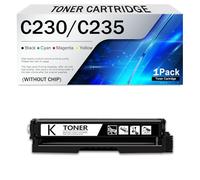Cartucho de tóner C230/C235 sin chip, compatible con Xerox C230, C235, C235DNI y C230DNI. Reemplazo para 006R04391, 006R04392, 006R04393 y 006R04394. Cartucho recargable(Size:3500Page,Color:Negro)