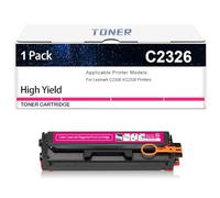 Cartucho De Tóner C2326, Compatible con Lexmark C2326 24B7495 24B7496 24B7497 24B7498, para Impresora C2326 XC2326, Sin Chip, 5500-6000 Páginas,Magenta-1 Pack