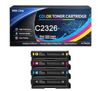 Cartucho de tóner C2326 con Chip Compatible con Lexmark 24B7499 24B7500 24B7501 24B7502 de Alto Rendimiento, Funciona con impresoras C2326 XC2326
