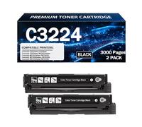 Cartucho de tóner C3224 C3220K0 C3220C0 C3220M0 C3220Y0 sin chip | Compatible con Lexmark impresoras C3224dw, C3326dw, C3426dw, MC3224adwe, MC3224dwe, MC3224i accesorios,2*Black-1 Pack