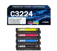 Cartucho de tóner C3224 C3220K0 C3220C0 C3220M0 C3220Y0 sin chip | Compatible con Lexmark impresoras C3224dw, C3326dw, C3426dw, MC3224adwe, MC3224dwe, MC3224i accesorios,4 Color-1Pack