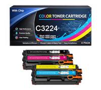 Cartucho de tóner C3224 con Chip Compatible con Lexmark MC3224 C3220K0 C3220C0 C3220M0 C3220Y0 4500 páginas para impresoras C3224 C3326 C3426 MC3224 MC3326 MC3426