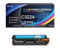 Cartucho de tóner C3224 sin Chip Compatible con Lexmark MC3224 C3220K0 C3220C0 C3220M0 C3220Y0 3500 páginas para impresoras C3224 C3326 C3426 MC3224 MC3326 MC3426