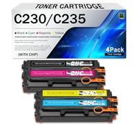 Cartucho de tóner compatible C230 C235 de repuesto para impresoras Xerox 006R04383 006R04384 006R04385 006R04386. Funciona con impresoras C235 C230 C235DNI C230DNI C235/DNI (Size:1500Page,Color:1 Set)