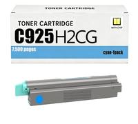 Cartucho de Tóner Compatible C925H2KG, para Lexmark con Chip | Alta Capacidad 8.500 Páginas Negro / 7.500 Páginas Color para Impresora Lexmark C925de C925 X925 X925de,Cyan