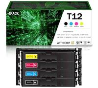 Cartucho de tóner Compatible Canon T12 de Alto Rendimiento, Compatible con impresoras Canon Color ImageCLASS X LBP1333C MF1333C I-SENSYS X C1333i C1333iF C1333P Imprime con claridad.,4Color-1Pack