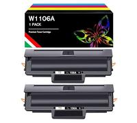 Cartucho de tóner compatible con HP 106A W1106A con chip para impresoras cartucho para Laser 107a 107r 107w para MFP 135a 135r 135w 135wg 137fnw 137fwg (2 negro)