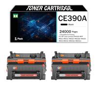 Cartucho de tóner Compatible con HP CE390A, Color Negro, Compatible con Las impresoras multifunción HP LaserJet M4555 MFP M601 M601n M602n M602dn M602x M603 M603n 24.000 páginas.,24000Page-2PCS