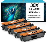 Cartucho de tóner compatible de repuesto para HP 30X 30A CF230A 30X CF230X uso para impresora Laserjet Pro MFP M203dw M227fdw M227fdn M203d M203dn M227sdn M227 M203, 4 negros