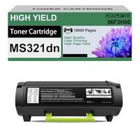 Cartucho De Tóner Compatible MS321dn 56F2000 56F2H00 De Repuesto para Impresora Lexmark MS321 MS421 MS521 MS621 MS622 MX321 MX421 MX521 MX522 MX622,Black-15000 Pages