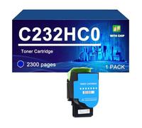 Cartucho De Tóner Compatible para Lexmark C2325 MC2325 C2425 MC2535 MC2640 | C2320K0 C2320C0 C2320M0 C2320Y0 Cartuchos de tóner compatibles para MC2425 C2425 C2325 MC2325 MC2535 MC2640,Cyan-1 Pack