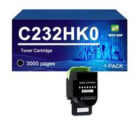 Cartucho De Tóner Compatible para Lexmark C2325 MC2325 C2425 MC2535 MC2640 | C2320K0 C2320C0 C2320M0 C2320Y0 Cartuchos de tóner compatibles para MC2425 C2425 C2325 MC2325 MC2535 MC2640,Black-1 Pack