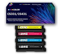 Cartucho de tóner Compatible para Lexmark CS331 CS431 BK/C/M/Y, Compatible con impresoras láser multifunción Lexmark CS331, CS331DW, CX331, CX331ADWE, CS431, CS431DW, CX431, CX431ADW,4Color-1Pack