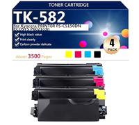 Cartucho de Tóner Compatible TK-582 de Alto Rendimiento para Kyocera FS-C5150DN ECOSYS P6021cdn Impresoras, 3500 Páginas en Negro y 2800 Páginas en Color,BCMY-1 Set
