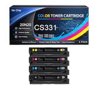 Cartucho de tóner CS331 Compatible con Lexmark 20N20K0 20N20C0 20N20M0 20N20Y0 para impresoras CS331 CX331 CS431 CX431 CS331dw CX331adwe CS431dw CX431adw, 1500 páginas sin Chip