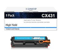 Cartucho De Tóner CX431 Repuesto Compatible para Lexmark CX431 20N10HK0 20N10HC0 20N10HM0 20N10HY0 Tóner para Impresoras CS331DW CS431DW CX331ADWE CX431ADW, Sin Chip, 4500 Páginas,Cyan-1 Pack
