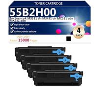 Cartucho de Tóner de Alta Capacidad Compatible 55B2H00 para Lexmark MS331 dn MS431 dn MX331 ADN MX431 ADN Impresora, Impresión Fluida,4*Black