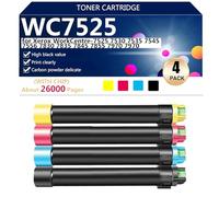 Cartucho de Tóner de Alta Capacidad Compatible WC7525 para Xerox WorkCentre 7525 7530 7535 7545 7556 7830 7835 7845 7855 7970 7970 Impresora, Impresión Fluida,1 Set