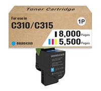 Cartucho De Tóner De Alto Rendimiento C310 C315 006R04368 006R04369 006R04370 006R04371 Compatible con Impresoras Xerox C310 C310DNI C310DNIM C315 C315DNI, 5500-8000 Páginas,Cyan-1 Set