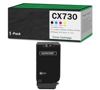 Cartucho de tóner de Alto Rendimiento CX730 71C20K0 71C20C0 71C20M0 71C20Y0. Cartucho de tóner de Repuesto para impresoras Lexmark CS730de CS735de CX730de CX735adse CX737adzse,Black-1Pack