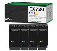 Cartucho de tóner de Alto Rendimiento CX730 71C20K0 71C20C0 71C20M0 71C20Y0. Cartucho de tóner de Repuesto para impresoras Lexmark CS730de CS735de CX730de CX735adse CX737adzse,4Color-1Pack