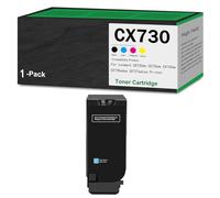 Cartucho de tóner de Alto Rendimiento CX730 71C20K0 71C20C0 71C20M0 71C20Y0. Cartucho de tóner de Repuesto para impresoras Lexmark CS730de CS735de CX730de CX735adse CX737adzse,Cyan-1Pack