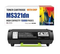 Cartucho De Tóner De Alto Rendimiento MS321dn 56F2000 56F2H00 Cartucho De Tóner Compatible Como Reemplazo Para El Tóner De Impresora Lexmark MS321 MS421 MS521 MS621 MS622 MX321 MX421,Black-15000 Pages