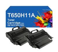 Cartucho de tóner de Alto Rendimiento T650H11A para impresoras Lexmark T650dn, T650dtn, T650n, T652dn, T652dtn, T654dtn y T656dne. Imprima con claridad.,T650H11A-2SET