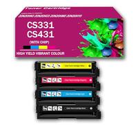 Cartucho de tóner de Color Compatible con Lexmark CS331, CS431, de Alto Rendimiento, Compatible con impresoras CS331 CS331DW CX331 CX331ADWE CS431 CS431DW CX431 CX431ADW, 4500 páginas,4Color-1Pack