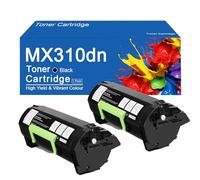 Cartucho de tóner de Repuesto MX310dn 60F1H00 60F2H00 para impresoras Lexmark MX310dn, 410de, MX510de, 511de, 610de y 611de,MX310dn-2Set